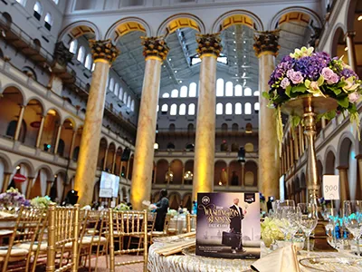 image of table setting at the business hall of fame