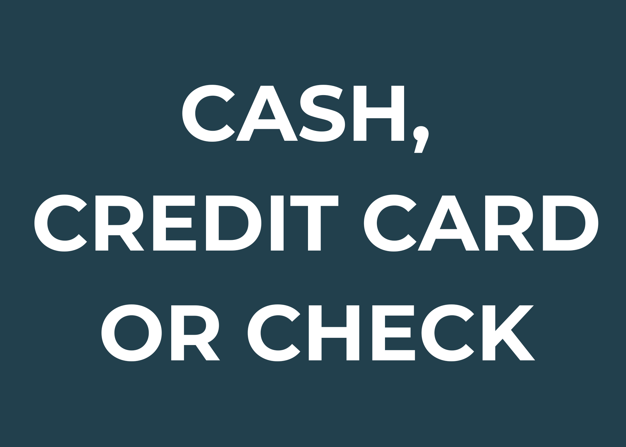 Cash, Credit Card or Check Display Image