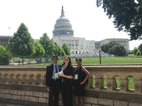 Students standing in front of the U.S. Capital