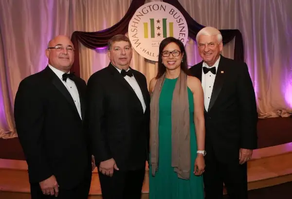 the Hall of Fame Laureates stand for a photo